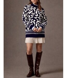 Vintage Corinna 80's Blue/White Abstract Sweater